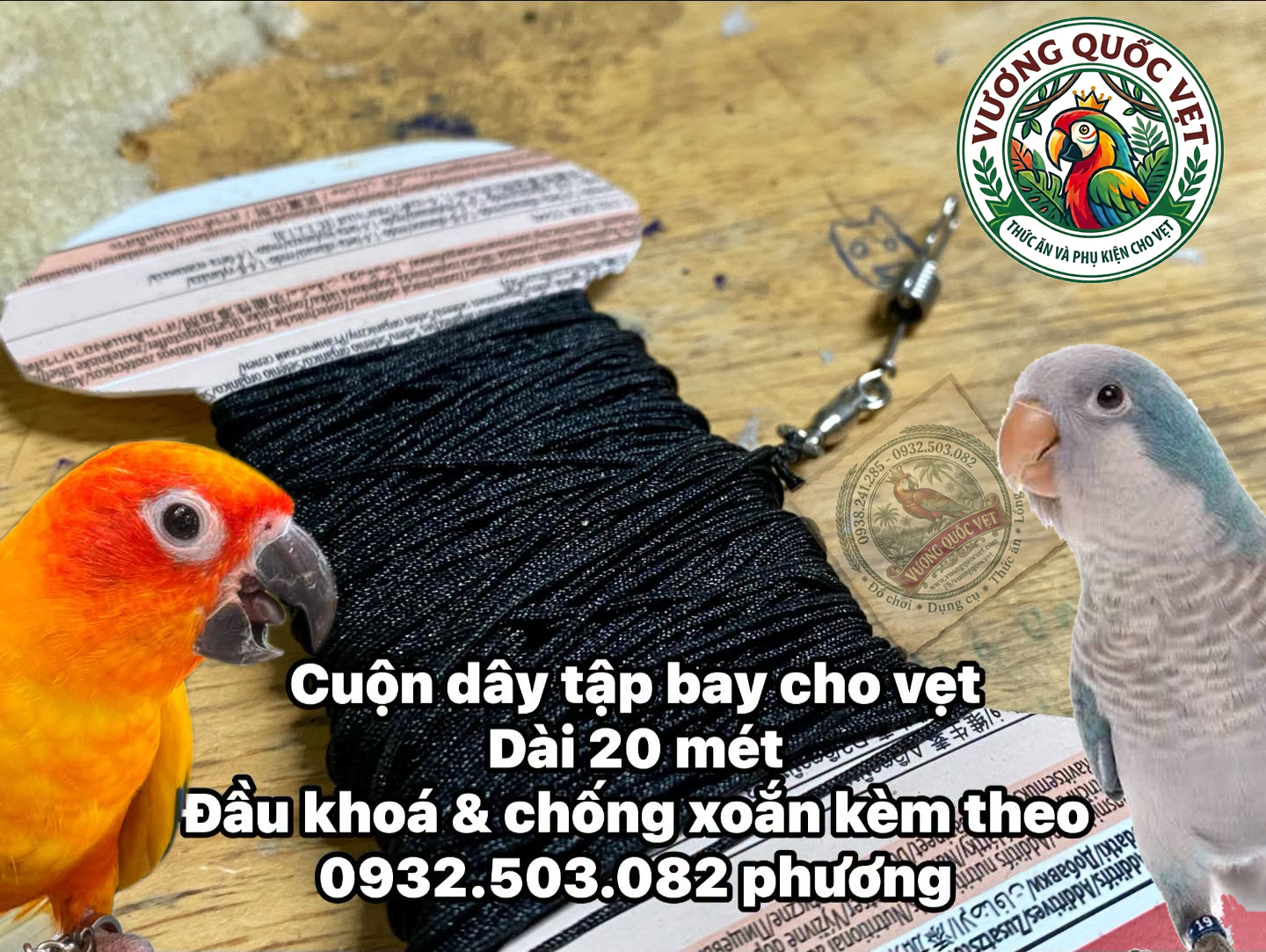 Dây Tập Bay Cho Vẹt Nhỏ Dài 20 Mét – An Toàn, Tiện Lợi Cho Chim Cưng - Ảnh 2