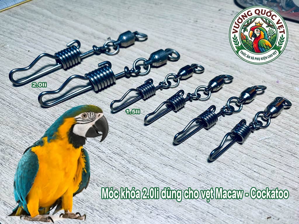 Các dòng móc khóa chống xoắn chân vẹt tại Vương Quốc Vẹt
