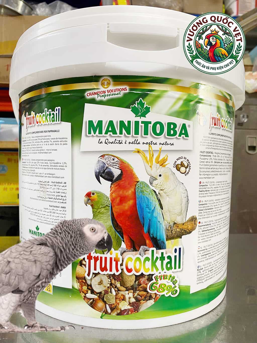Hạt thức ăn cho vẹt Fruit cocktail thùng 4kg cho vẹt xám - amazon - eclectuss