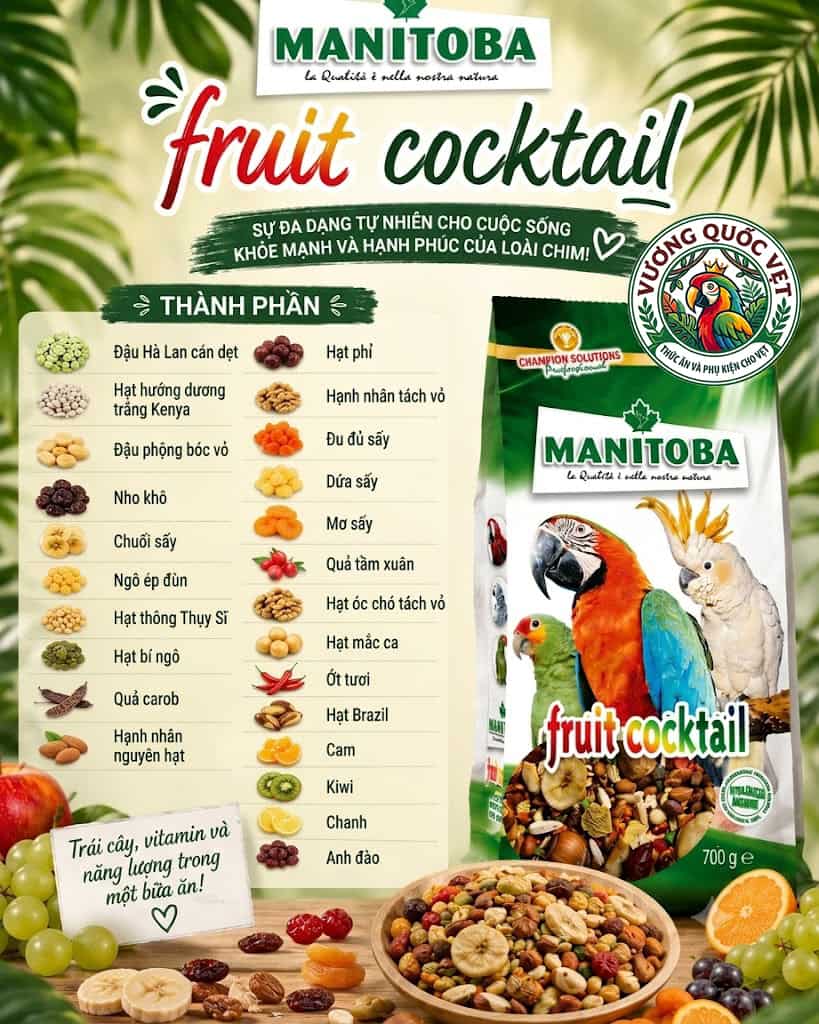 Hạt Manitoba Fruit cocktail 700g thành phần giàu dinh dưỡng