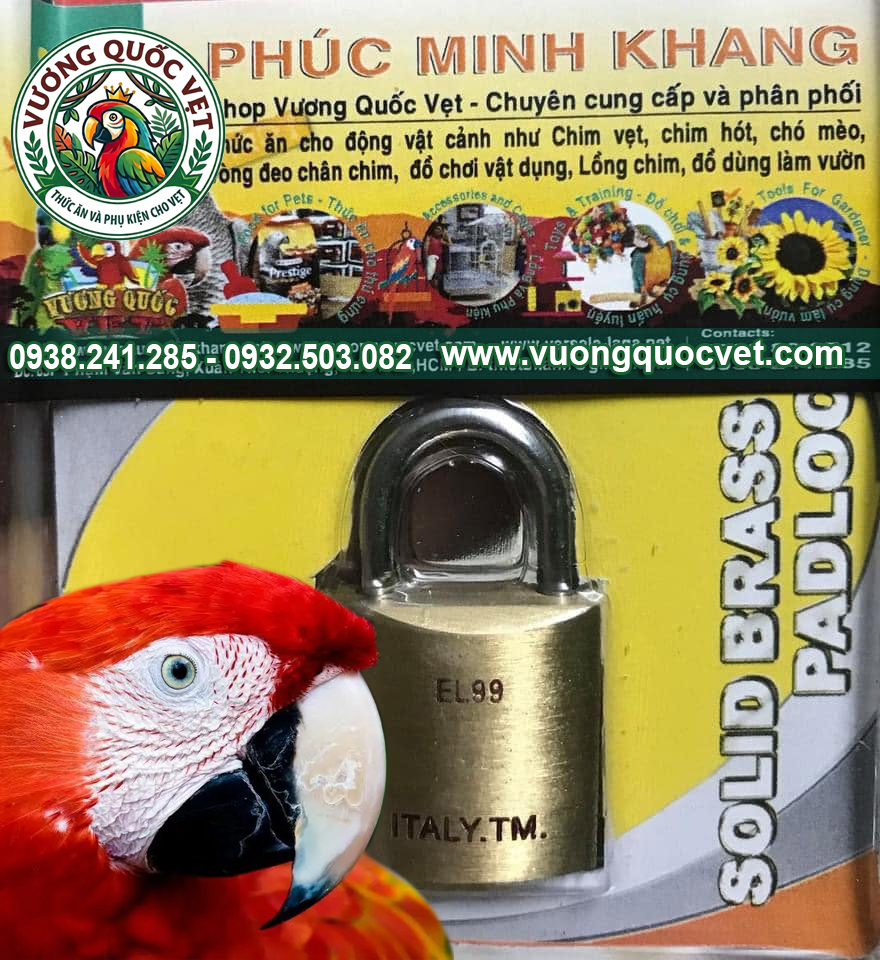 Xích chân vẹt Macaw ổ khóa đồng chắn chắn